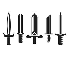 sword weapon icons set vector