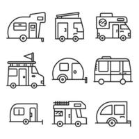 recreational vehicle icons vector