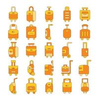 luggage and trolley bag icons