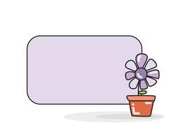flower pot with blank board illustration vector