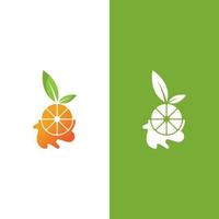 Ilustración de icono de vector de diseño de logotipo naranja