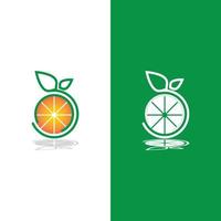 Ilustración de icono de vector de diseño de logotipo naranja