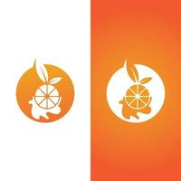 Ilustración de icono de vector de diseño de logotipo naranja