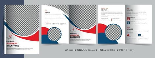 Corporate Business Bifold Brochure Template Design. vector