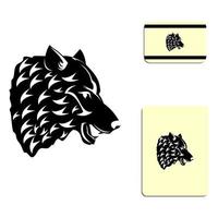 wolf head silhouette logo vector