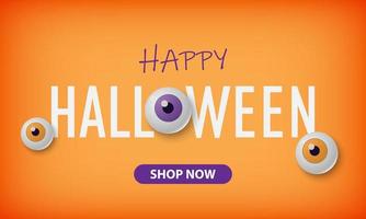 Halloween promotion sale banner background, vector illustration