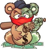 Bear money bat vector