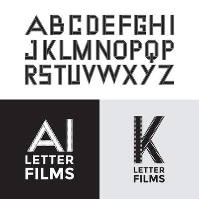 Letter Film Set Logo Design Template