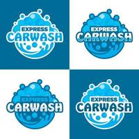 Express Car Wash Logo Design Template vector