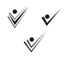 three checkmark icons on white vector