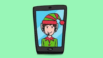 Customer service support Elf, on mobile screen. video