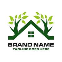 home logo with trees vector