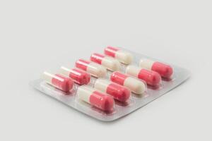 Panel de cápsulas píldoras de medicina de orden médica foto