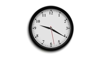 Clock animation in a white background, the half clock is visible video