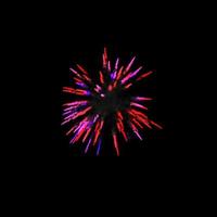 dark red fireworks burst in the air light up the sky with dazzling display and Colorful fireworks festivals on black. photo