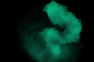 light green texture dark smoke in the on a dark isolated background floor with mist or fog.Background photo