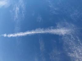 Blue sky with cloud closeup background sky and sun Lens flare on Clear on Real blue sky background wide screen for banner photo