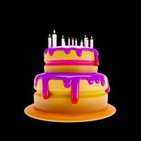 pastel de cumpleaños colorido con velas