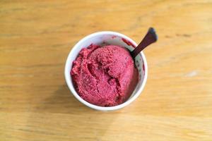 mixed berry ice-cream scoop in cup photo