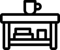 Ilustración de icono de línea de mesa de café vector