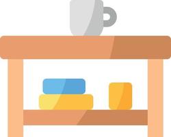 Ilustración de icono de línea de mesa de café vector