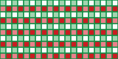 Christmas background with red and green on white colour, block pattern. Vector illustration.