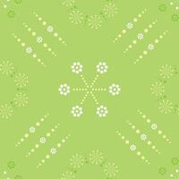 Seamless pattern with colorful of circle shape, beautiful white flowers on green background. Vector illustration.