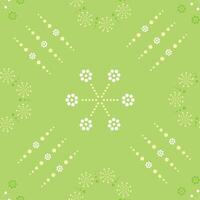 Seamless pattern with colorful of circle shape, beautiful white flowers on green background. Vector illustration.