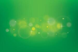 Abstract gradient background with green color and bokeh light pattern. Vector illustration.