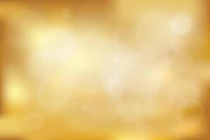 Gold abstract blurred gradient with bokeh, golden light background. Vector illustration.