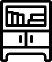 ilustración de icono de línea de estantería de libros vector