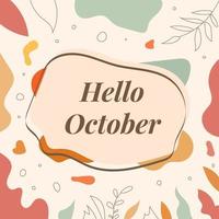 Background pattern hello october vector