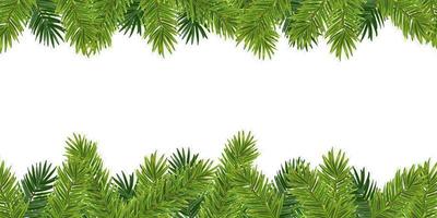 Mockup of Christmas postcard Decoration with fluffy green pine tree vector