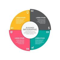 elemento abstracto gráfico, visualización de datos comerciales. diagrama del proceso. un diagrama con pasos, opciones, secciones o procesos. plantilla de negocio de vector para presentaciones. concepto creativo para infografía