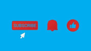 Vector Illustration of Subscribe, Like and Notification Bell Icons. Perfect for vlog assets.