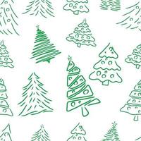 Pattern set collection of hand drawing Christmas tree decoration vector