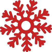 Red winter snowflake decor element vector illustration. Red ice ornament. Christmas holiday decorative element