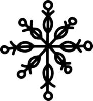 Doodle invierno elegante ilustración de vector de copo de nieve de cristal de hielo. elemento de diseño tradicional navideño. adorno único.