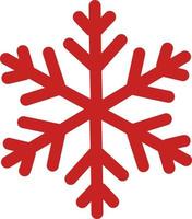 Red winter snowflake decor element vector illustration. Red ice ornament. Christmas holiday decorative element