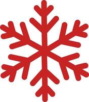 Red winter snowflake decor element vector illustration. Red ice ornament. Christmas holiday decorative element