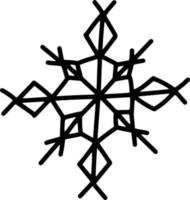 Doodle invierno elegante ilustración de vector de copo de nieve de cristal de hielo. elemento de diseño tradicional navideño. adorno único.