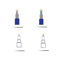 optic fiber cable vector icon illustration design template