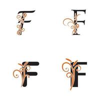 Logotipo creativo del símbolo de la plantilla del vector del diseño del logotipo de la letra f.