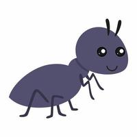 An ant in the cartoon style. Vector illustration with insects for children.