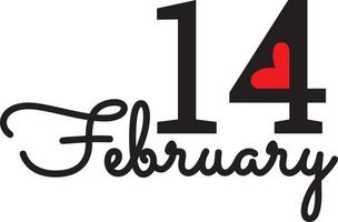 February 14 design vector