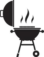 Black BBQ grill icon vector