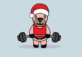 vector mascot Cute dog with sport costume and Christmas day.