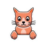 gato de dibujos animados, diseño de logotipo de vector de mascota simple