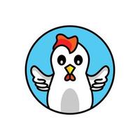 Rooster unique Vector Logo Design with cartoon style