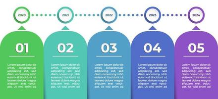 Timeline infographics template. Presentation business infographic with 5 options vector